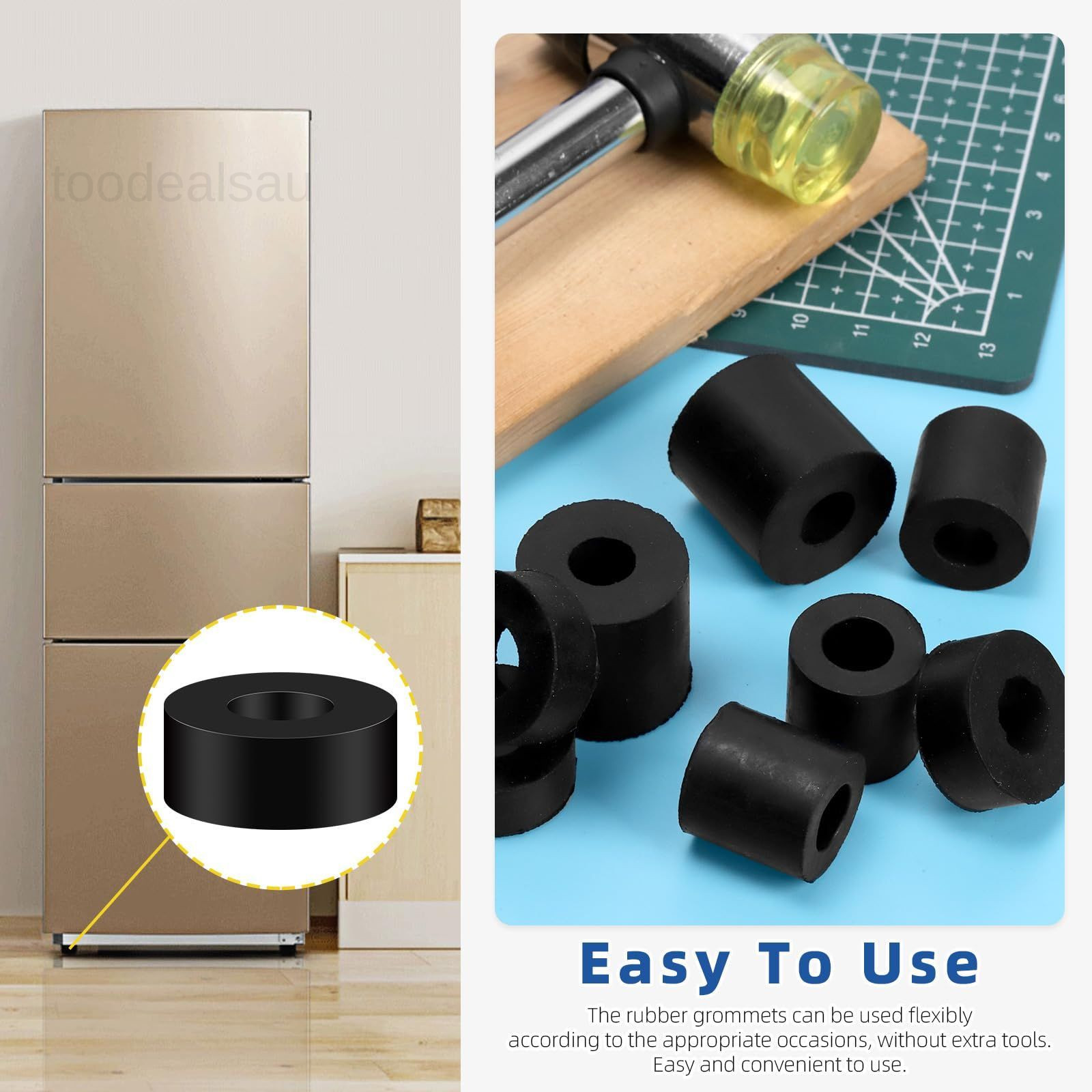 10Pcs Multi Purpose Rubber Spacer, 15/32 Inch OD 25 mm x 10 x 12
