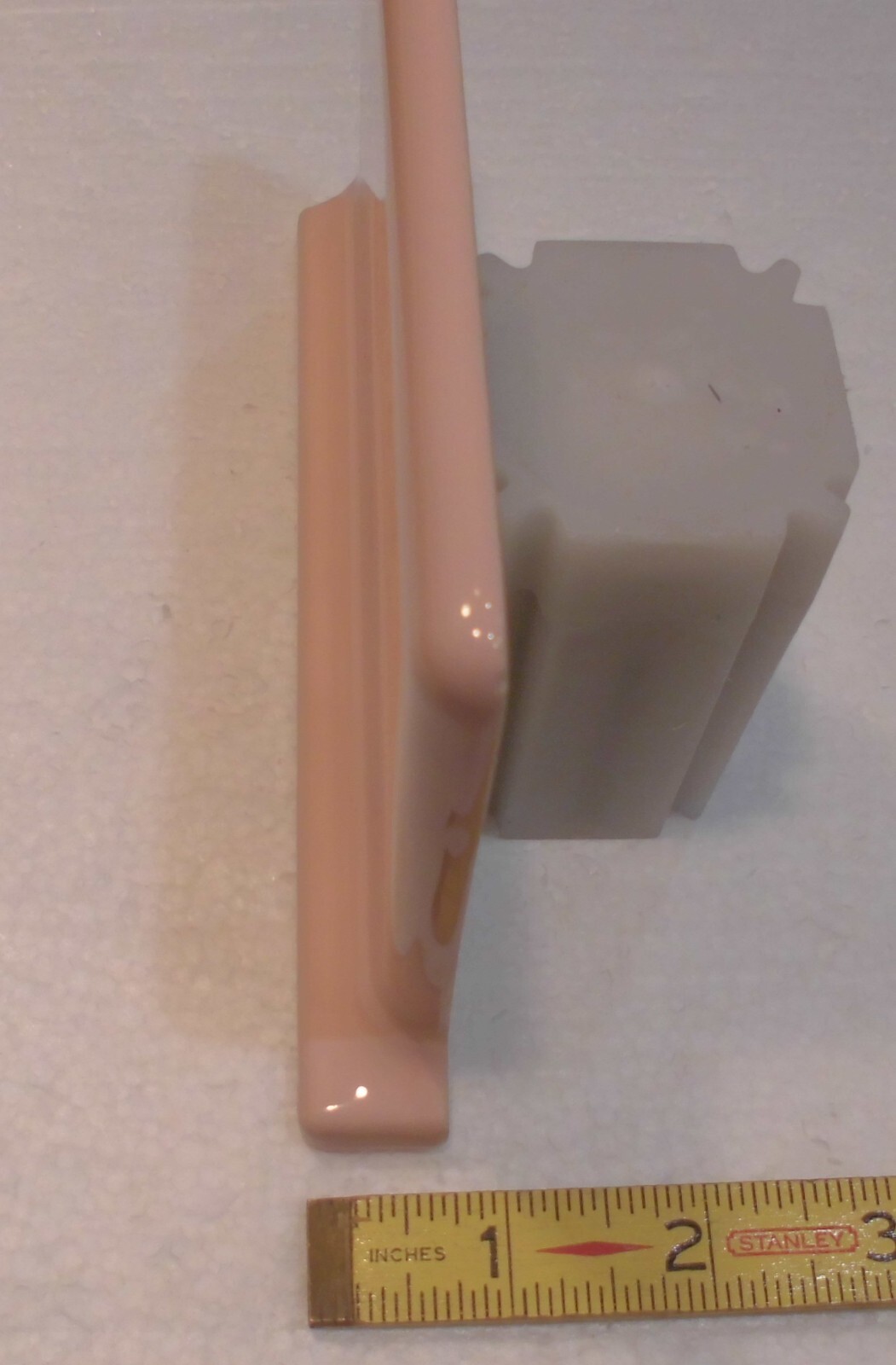 1 pc. *Pink Mist* Finish Corner Bullnose Top cove/base Ceramic Tile 3.75″ X 6.5″