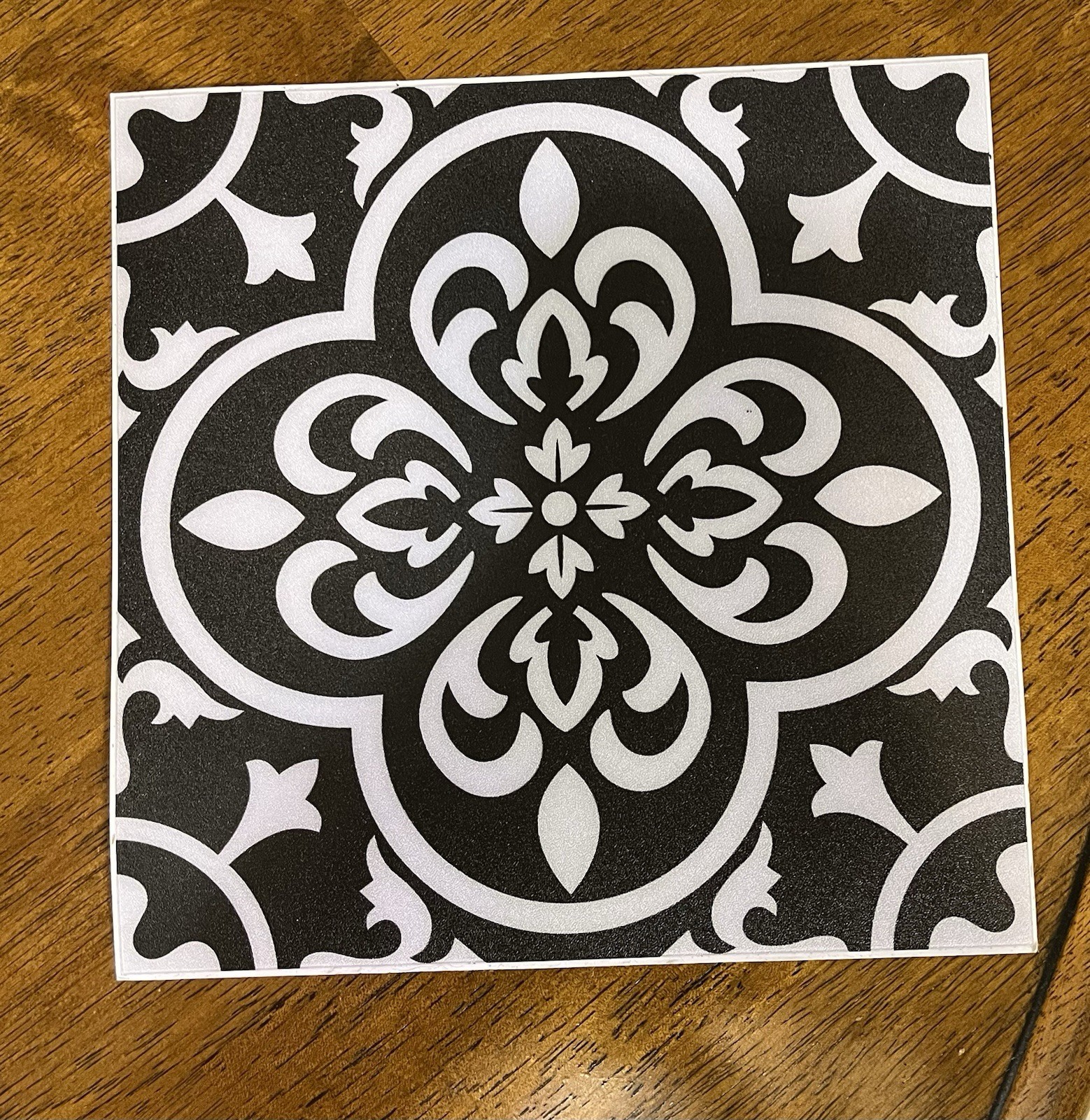 Light Black And White Contemporary Design Box Of 24 8×8. PVC Tiles Set Lot