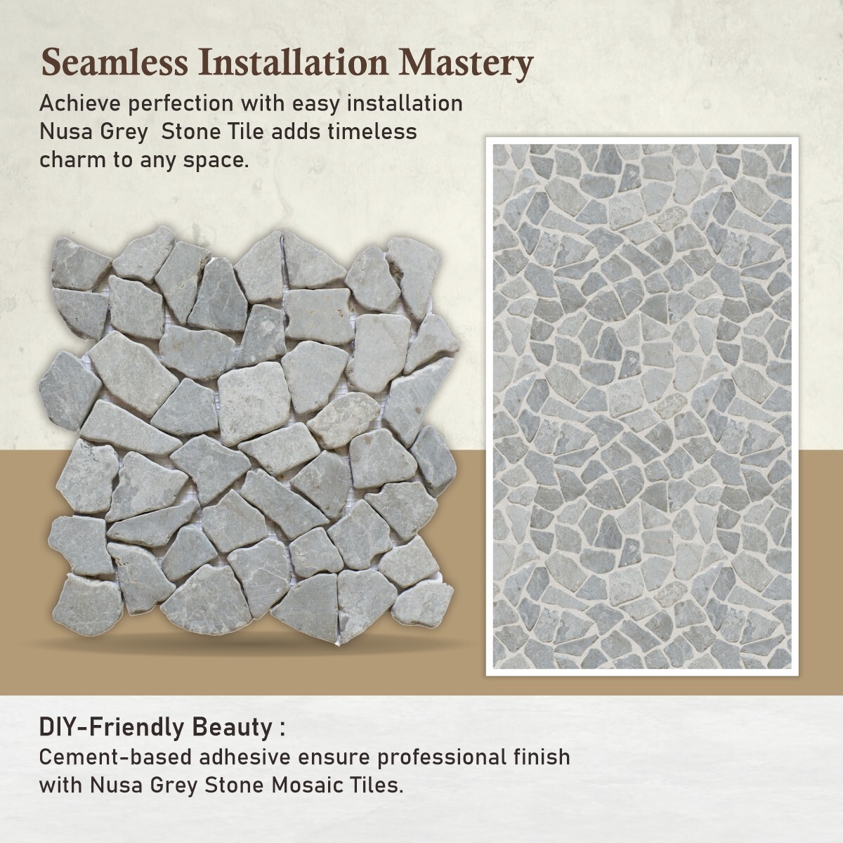 Nusa Grey Random Mosaic Wall & Floor Tile ($10.09/SqFt)