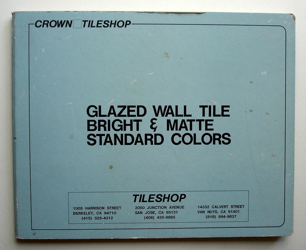 VTG Crown Tileshop Sample Book Glazed Wall Tile: Bright & Matte Standard Colors