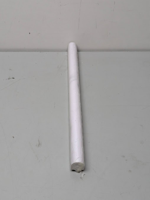 Greecian White Pencil Molding 0.75 in. x 1 in. Polished Resin Wall Tile-20/case