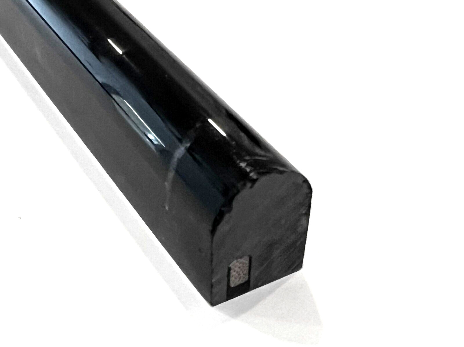 1/2X12 Black Polished Marble Pencil Chair Rail Profile Molding (Box of 10)