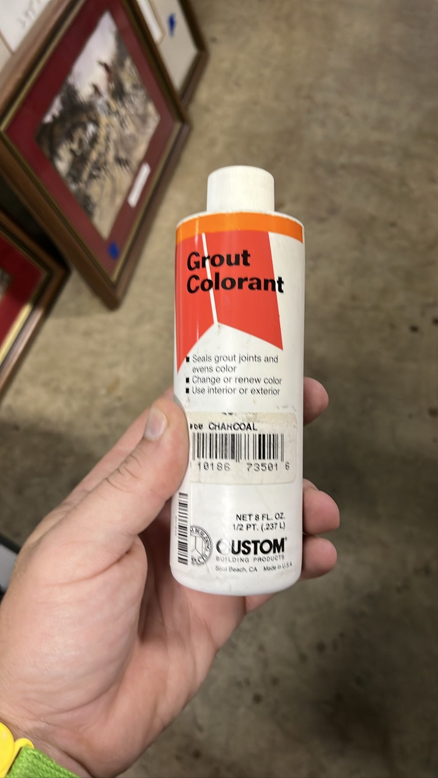 Custom Building Products Grout Colorant Charcoal 8oz bv d1