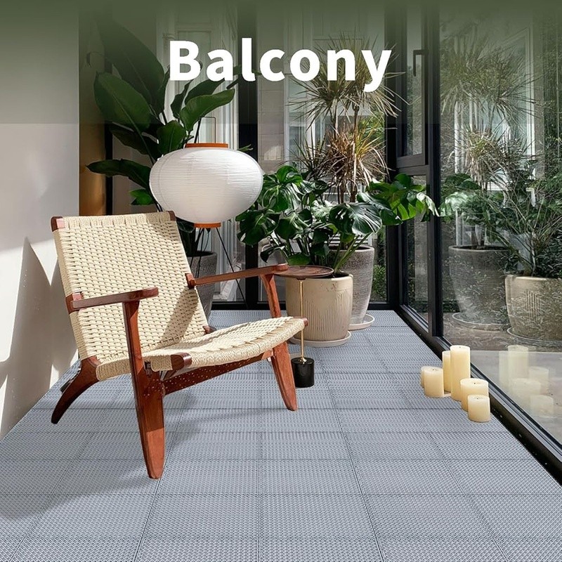Slip Resistant Waterproof Interlocking Deck Tiles Easy Install Pool Patio Garden