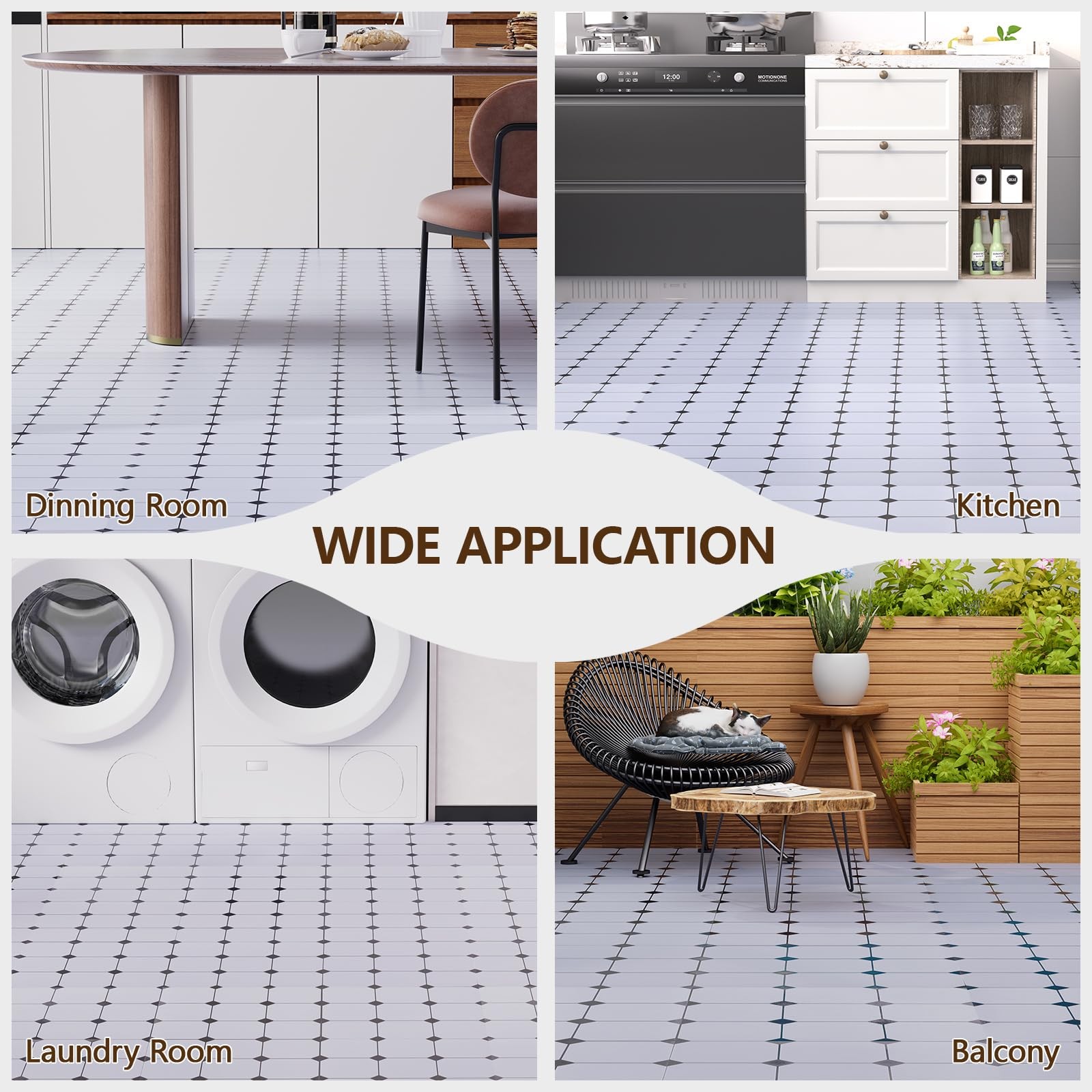 Peel and Stick Floor Tile, 20-Pack 12″ x 12″ Vinyl Flooring, Waterproof Self-…