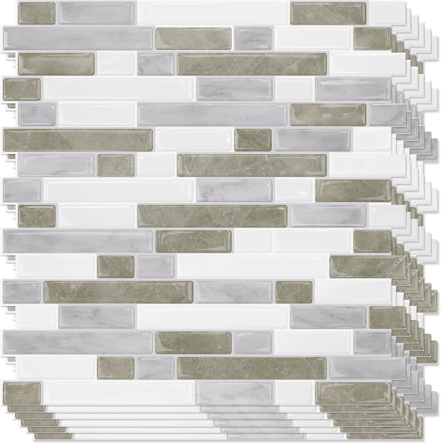 Thicker Design Peel and Stick, Self Adhesive Stick on Tile Backsplash for Kitche