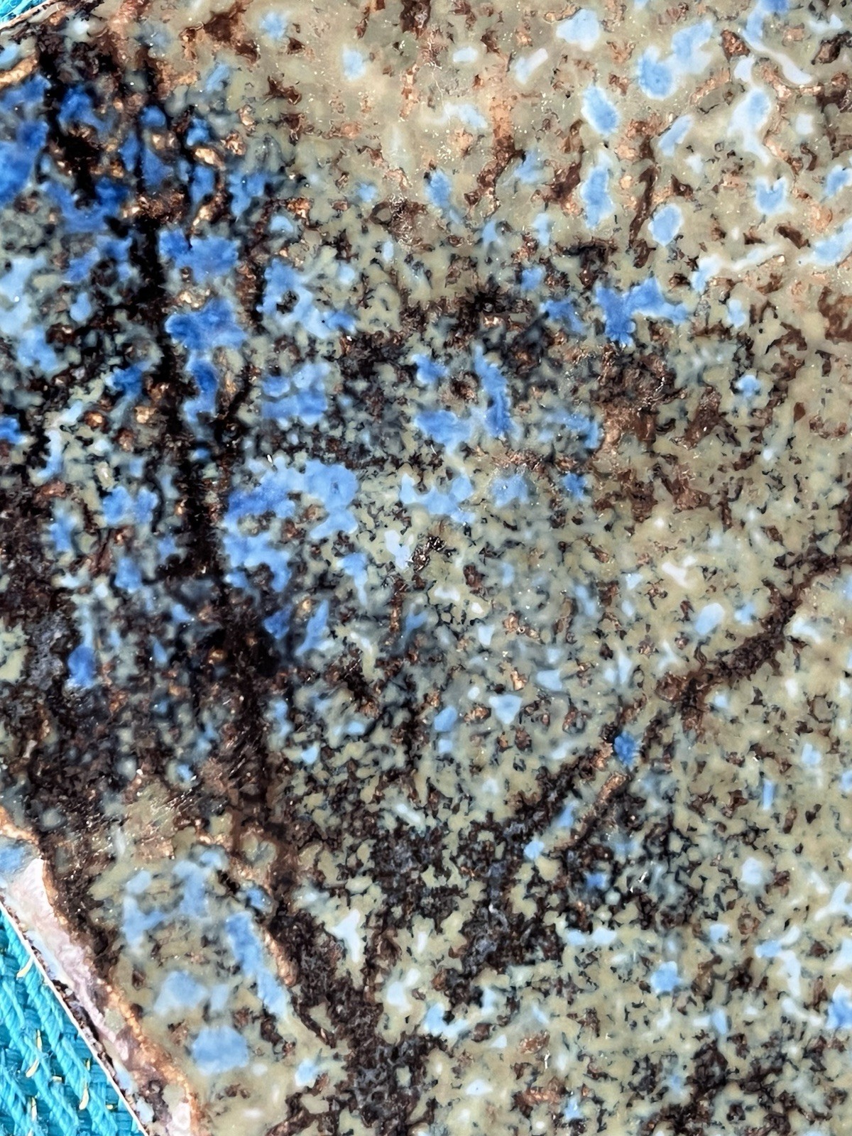 1 Ceramic Stone Pool Tile Blues & Browns 6×6 Glossy Finish