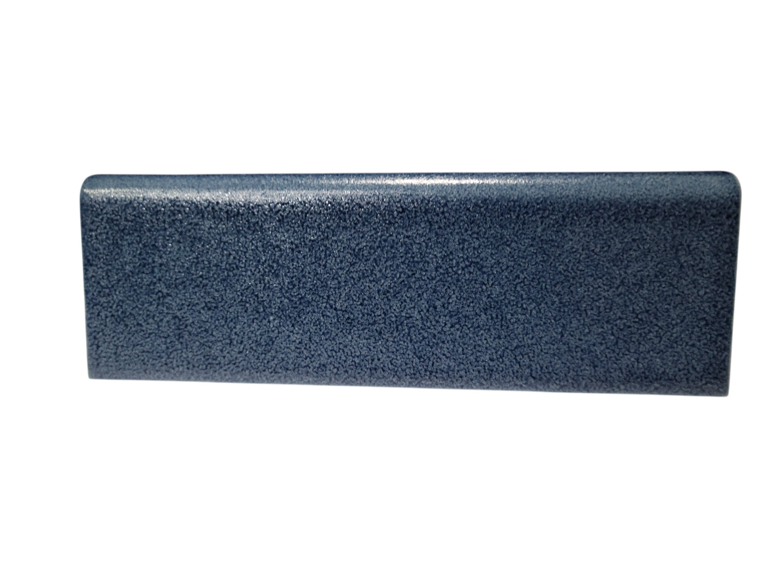 Blue Ceramic Bullnose Tile Subway Trim Crystalline Texture Mid Century Modern