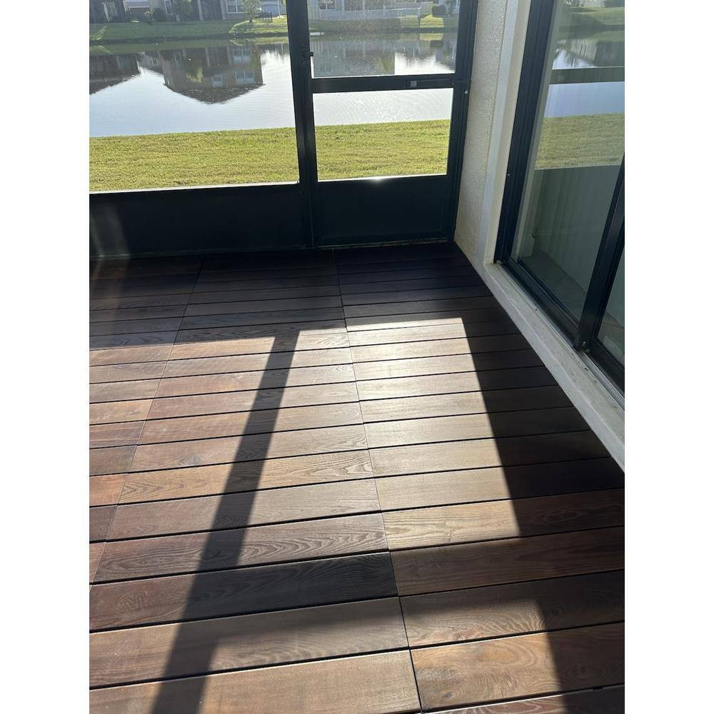 32 In. X 42 In. Brown Thermo-Treated Ash Roll Decking (1-Each)