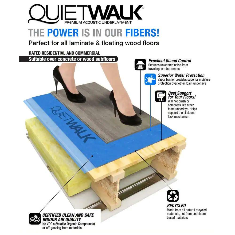 QuietWalk Floor Underlayment Antimicrobial Sound/Moisture Barrier 360 sq. ft.
