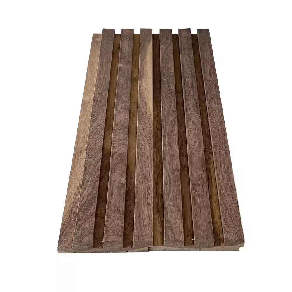 1 In. X 5 In. X 8 Ft. Walnut Shiplap Slat Wall Hardwood Board (2-Pack)