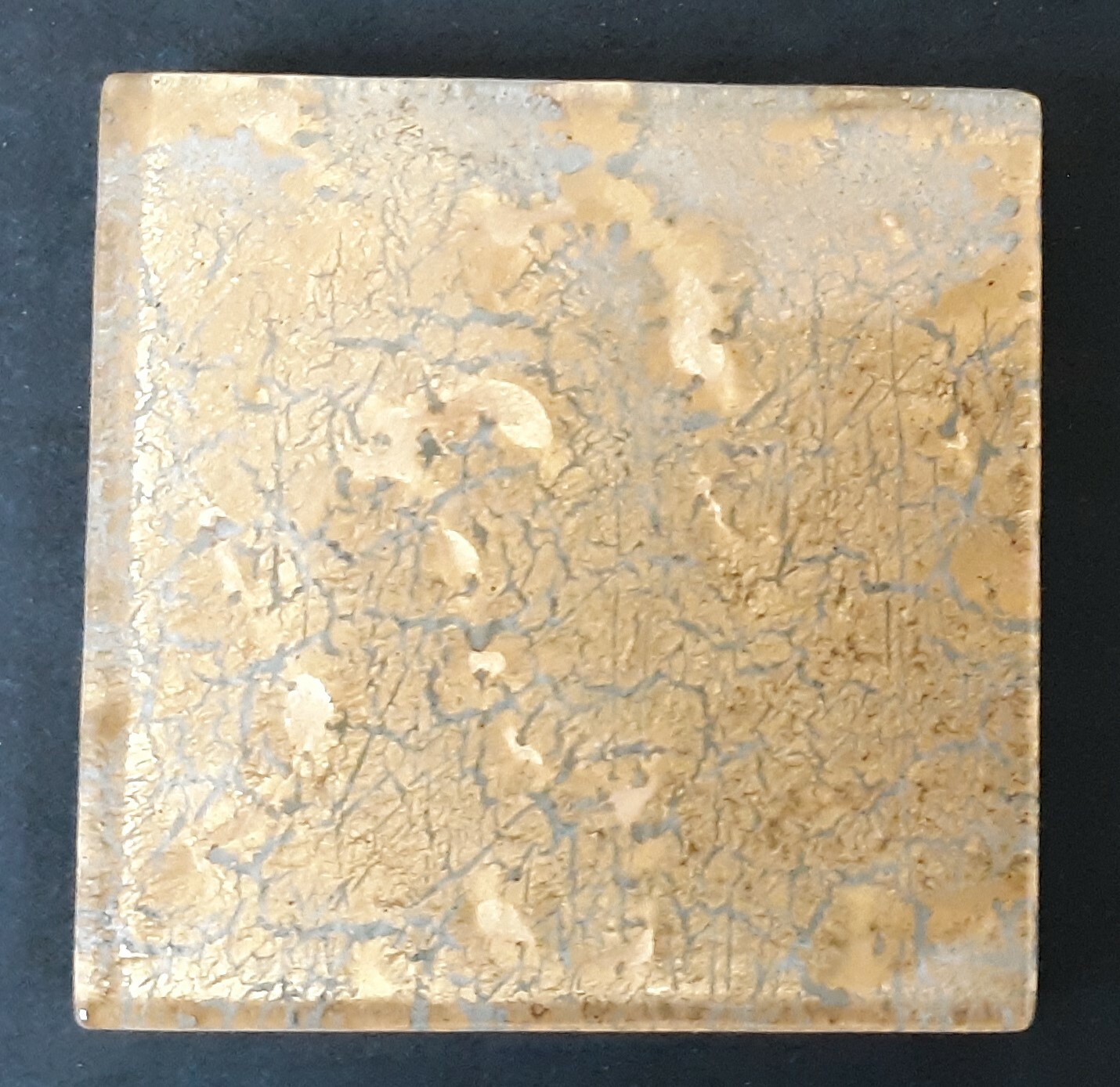 2×2 Italian Metallic Glass Crackled Tile Remodel Sahara Gold color 24 pcs