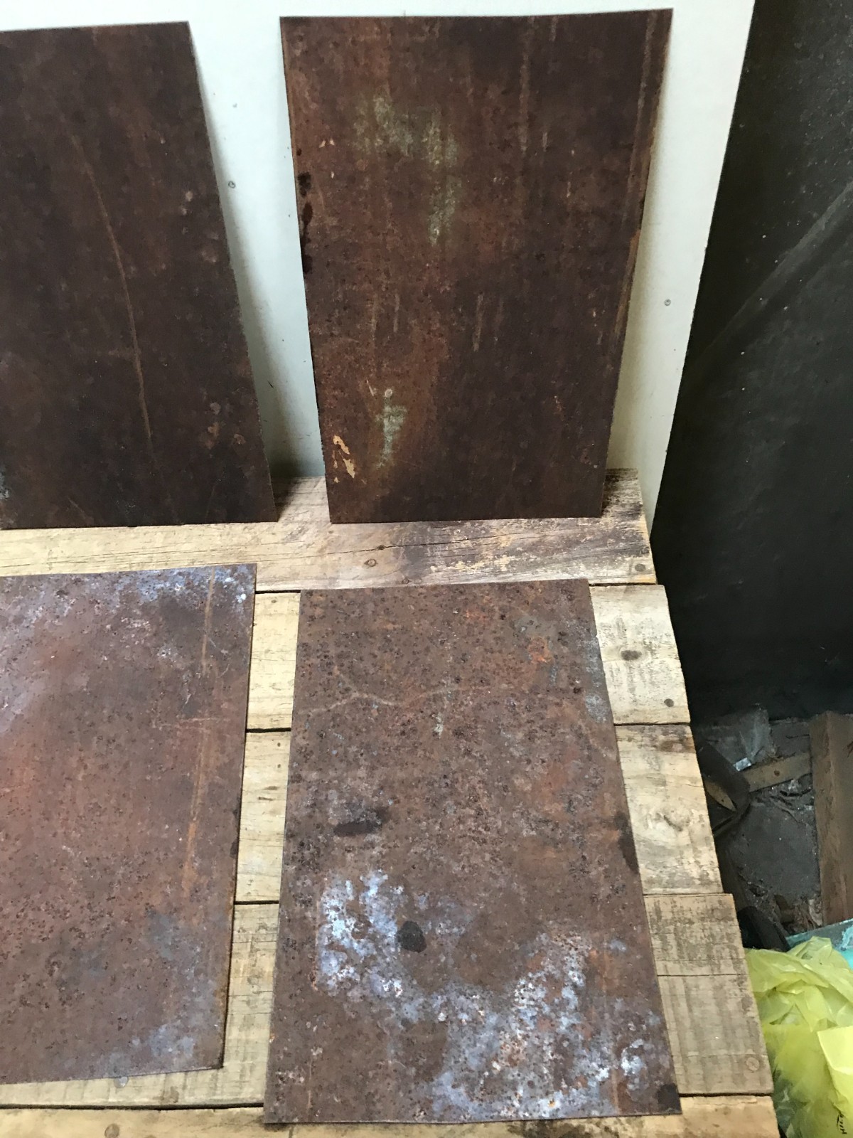 10 Rusty Galvanized Patina Sheet Metal 12″ x 7 1/2 – 8″ Wall Tile Art Garden (E)
