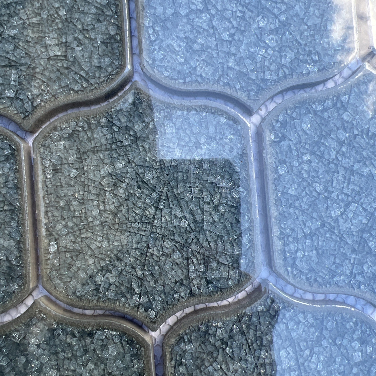 Ivy Hill Tile Waterscape Beach Blue 11.82 in. x 12 in. Polished Glass Wall Tile