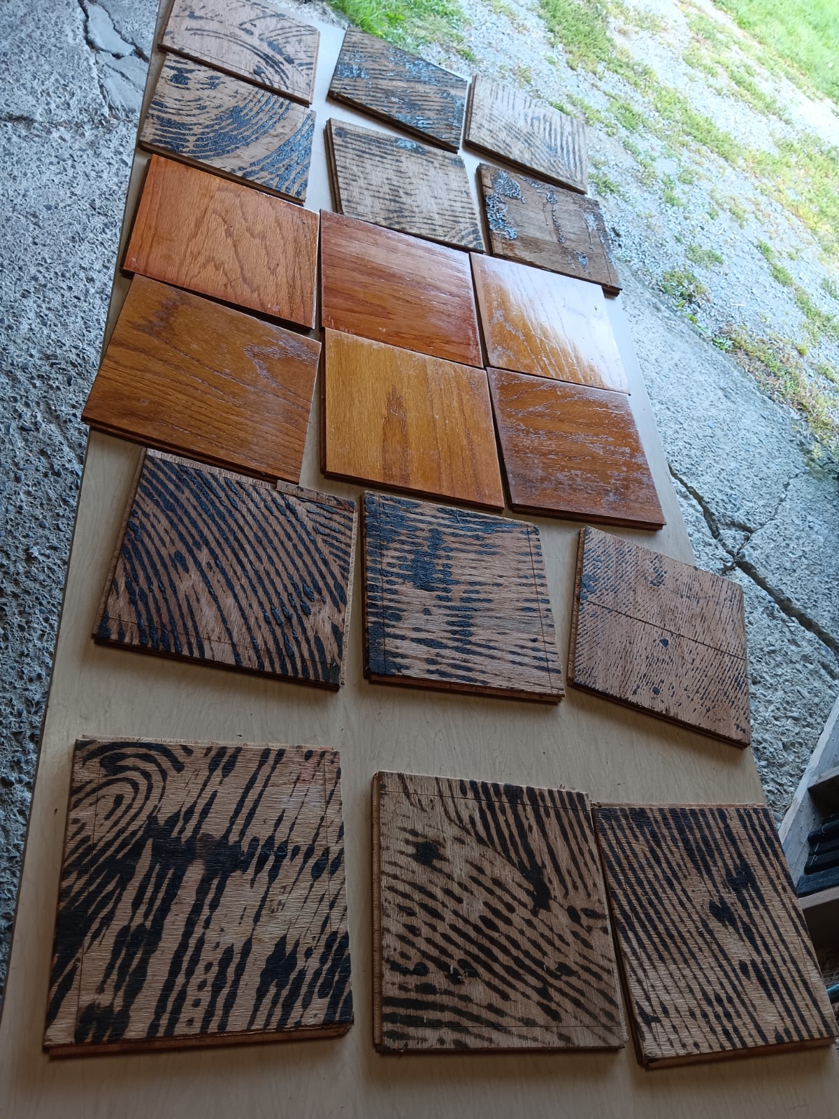 1 pc. Vtg. BRUCE Oak 9×9 Parquet Floor Tile REFINISHED floor Reclaim Recycle
