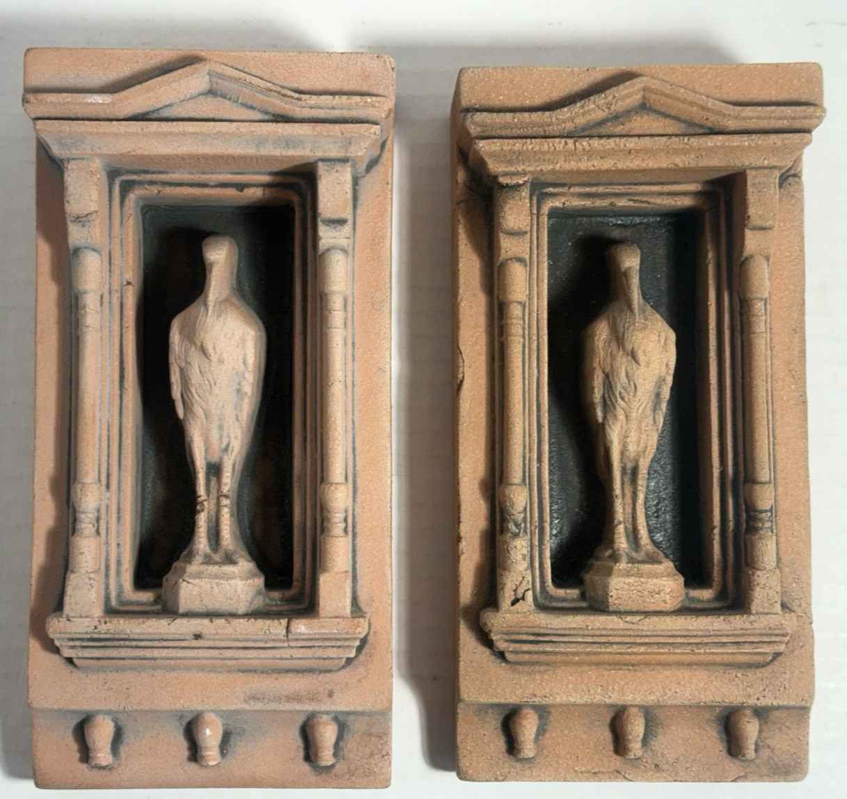 A PAIR OF David Ellison Pottery Tile Egret Bird DAVID ELLISON TILE 7 1/8″ Tall
