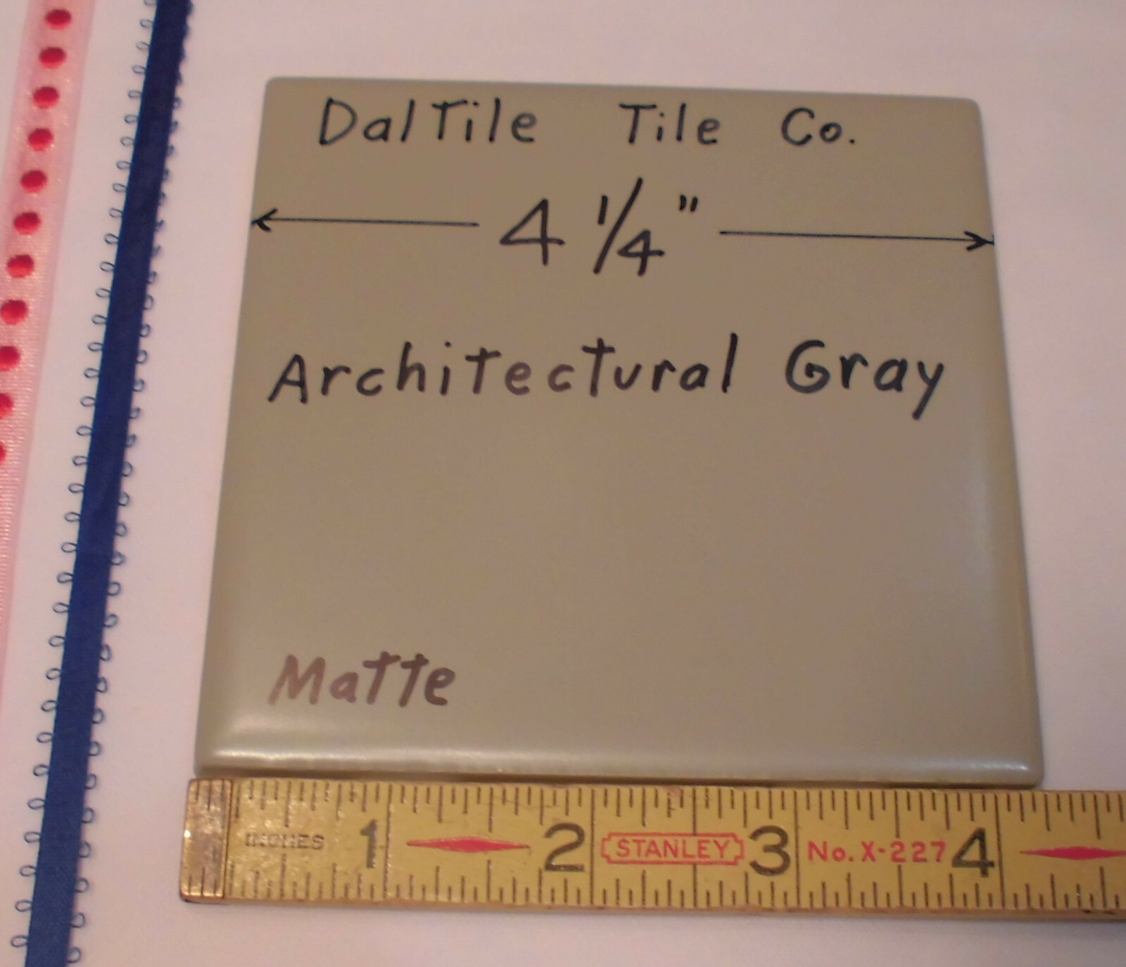 1 pc. *Architectural Gray* 4-1/4″ Matte Ceramic Tiles by Daltile Co. New Stock