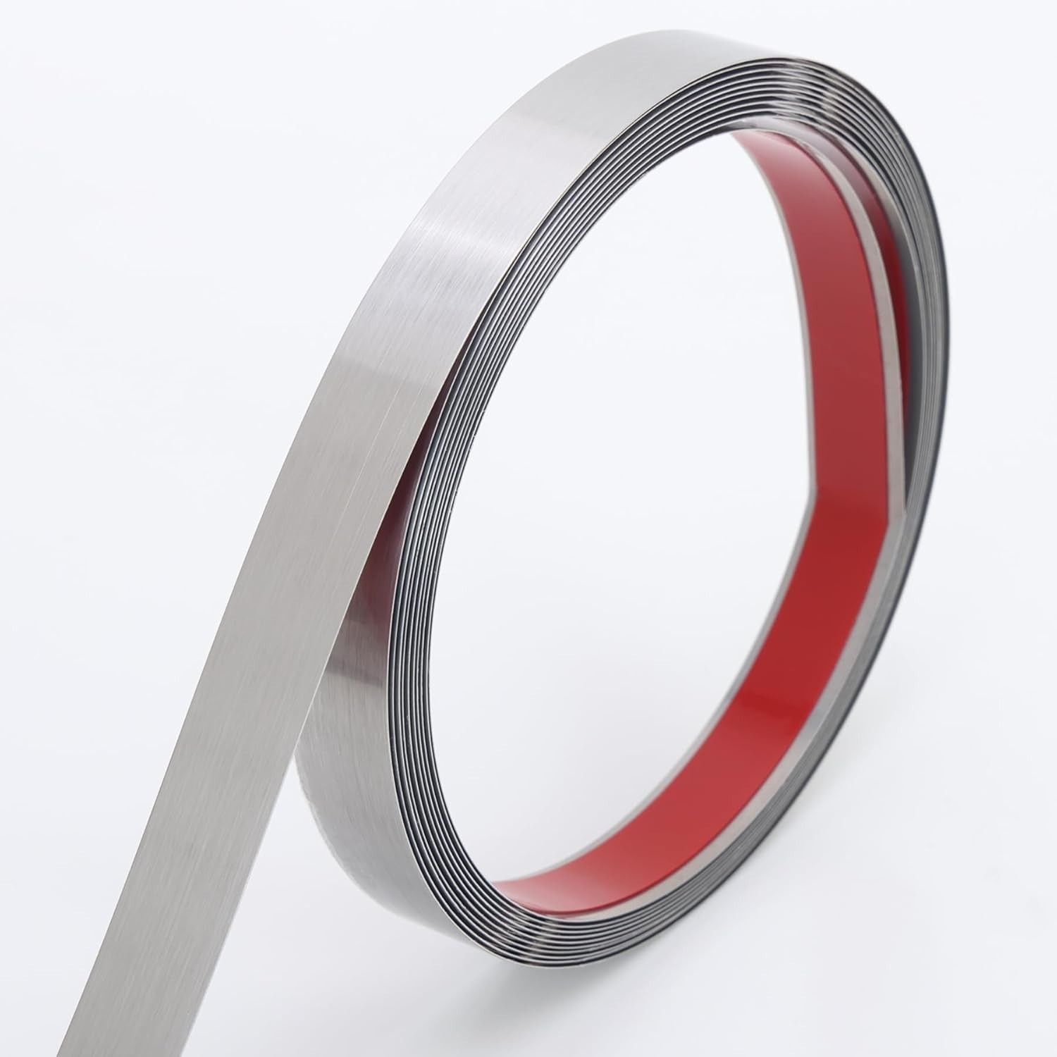 Peel and Stick Metal Molding Trim, Self-Adhesive 20ft x 0.6in, Brushed Silver