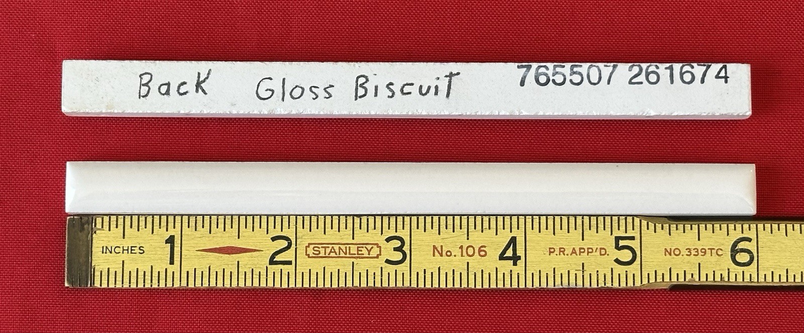 1 pc. Gloss Biscuit Color: Ceramic-Pencil – Liner – Sizzle – Tile, 6″ X 7/16″