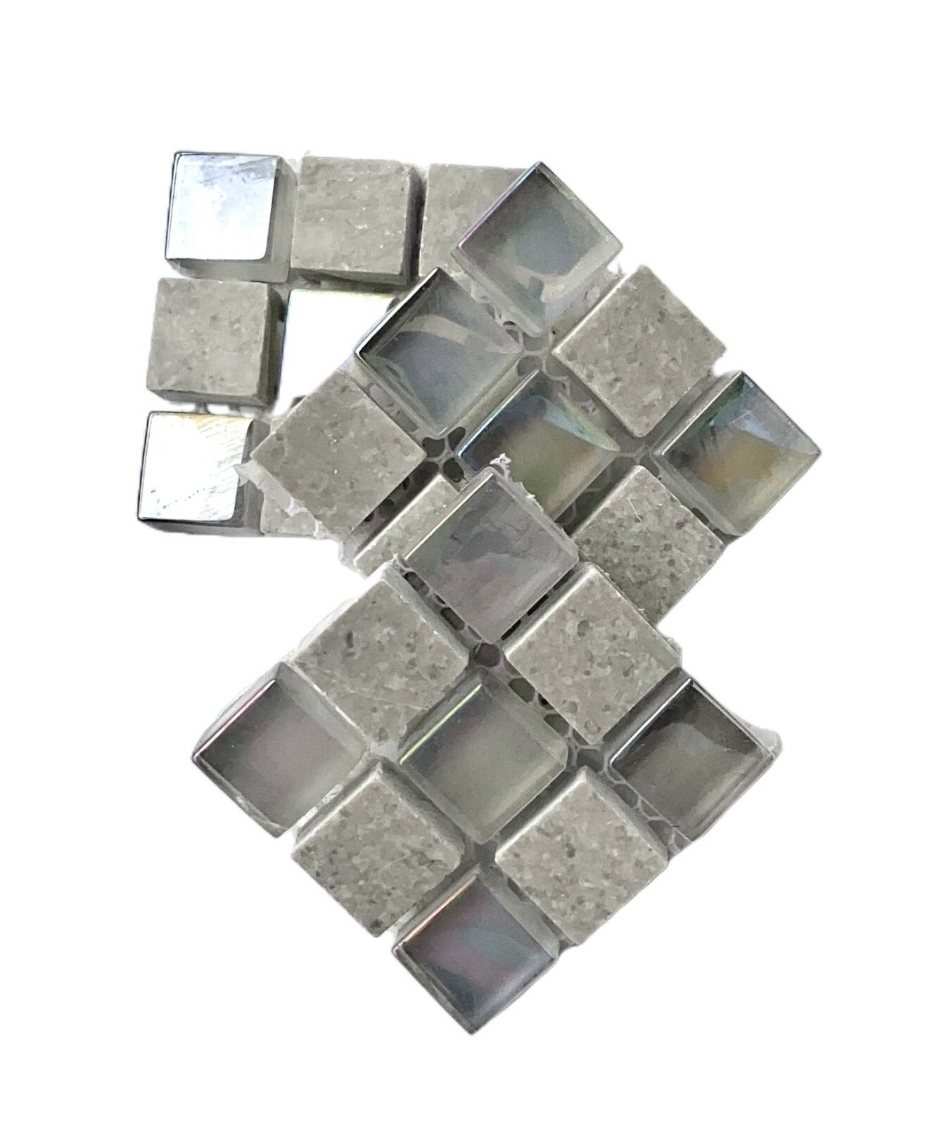 5/8″ x 5/8″ Green Limestone Mix Iridescent Glass Mosaic Tile 2×2 Mesh-mount 1 PC