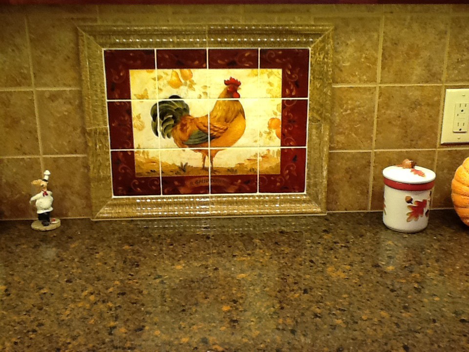 36x 24 Art Rooster Mural Ceramic Backsplash Bath Tile #322
