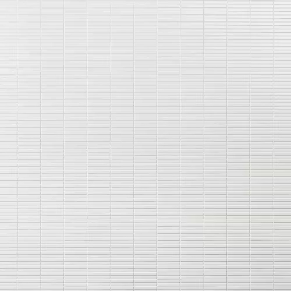 Motif Stacked White Matte 11.19 In. X 11.9 In. Porcelain Mosaic Floor and Wall T