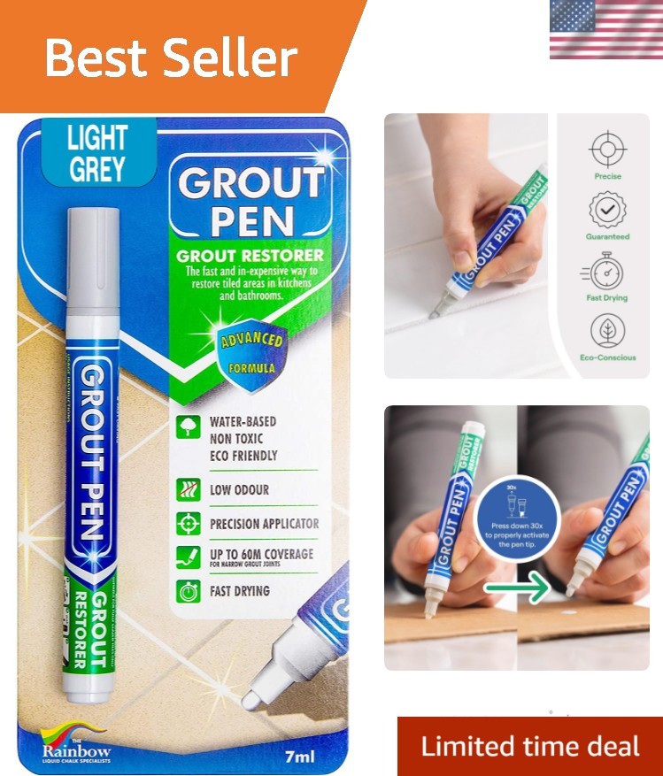 Grout Pen Light Grey Tile Paint Marker: Waterproof Grout Paint, Tile Grout Co…