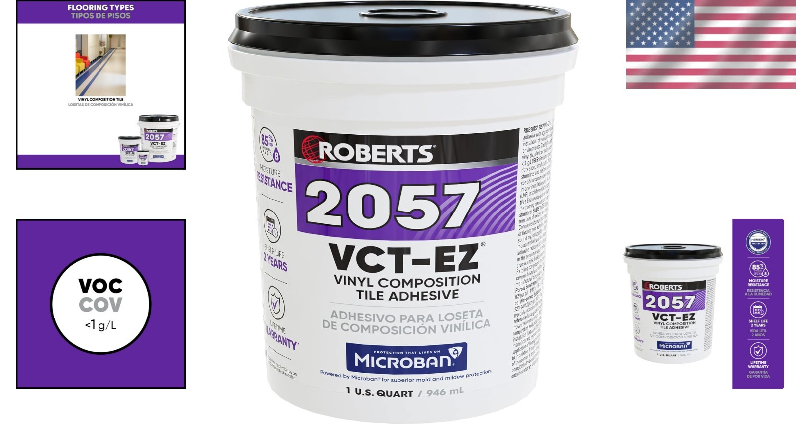 1 Quart Waterproof Vinyl Tile Adhesive – Dries Clear for Perfect Flooring Finish