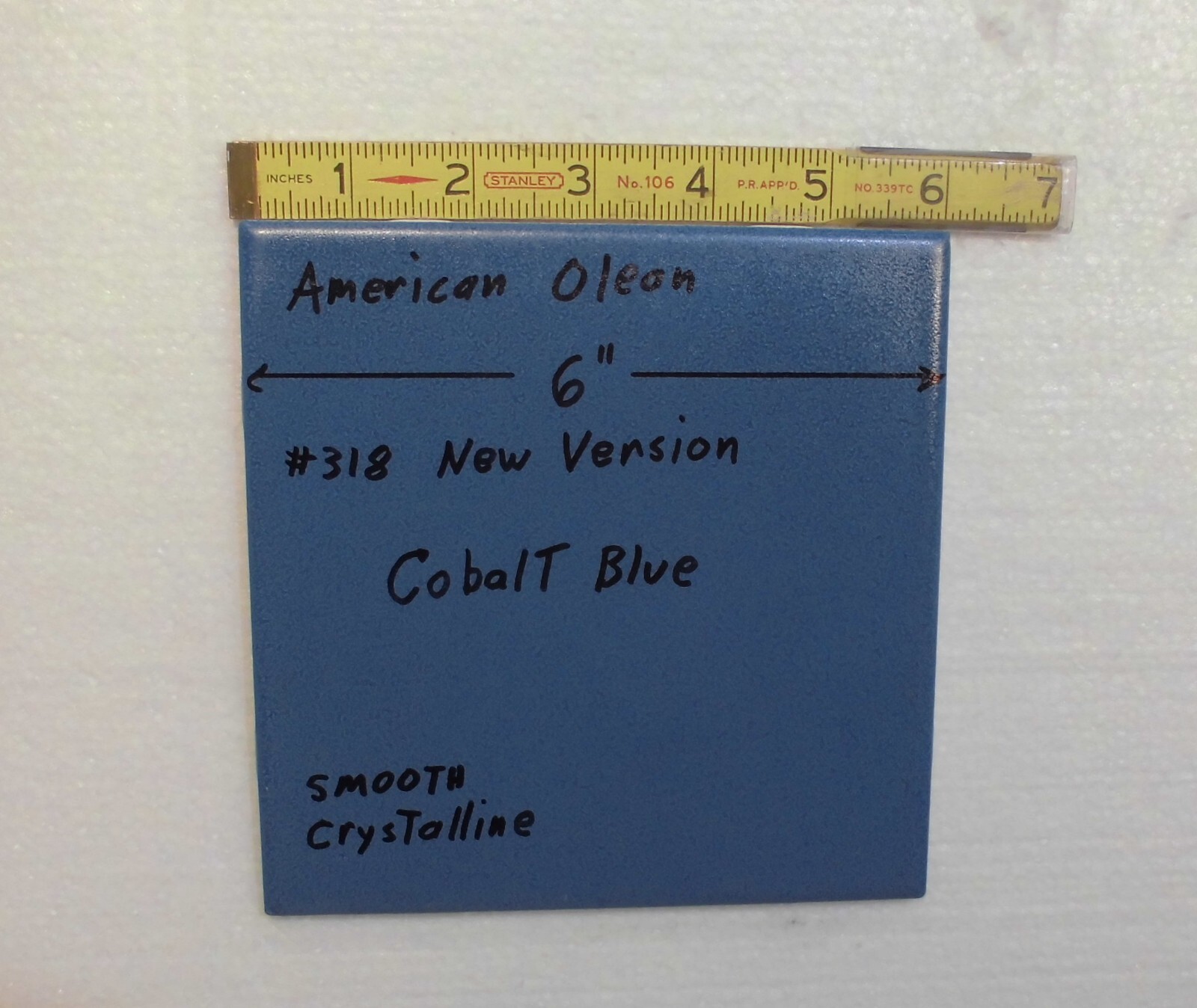 1 pc. Cobalt Blue #318: Crystalline Ceramic 6″ X 6″ Tile by American Olean, NEW