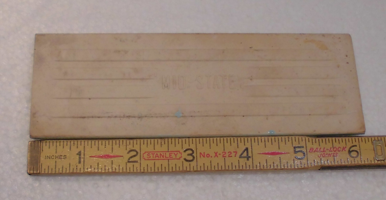 1 pc. Turquoise – Blue: 2” X 6” Surface Bullnose Ceramic Tile by MID-STATE NOS