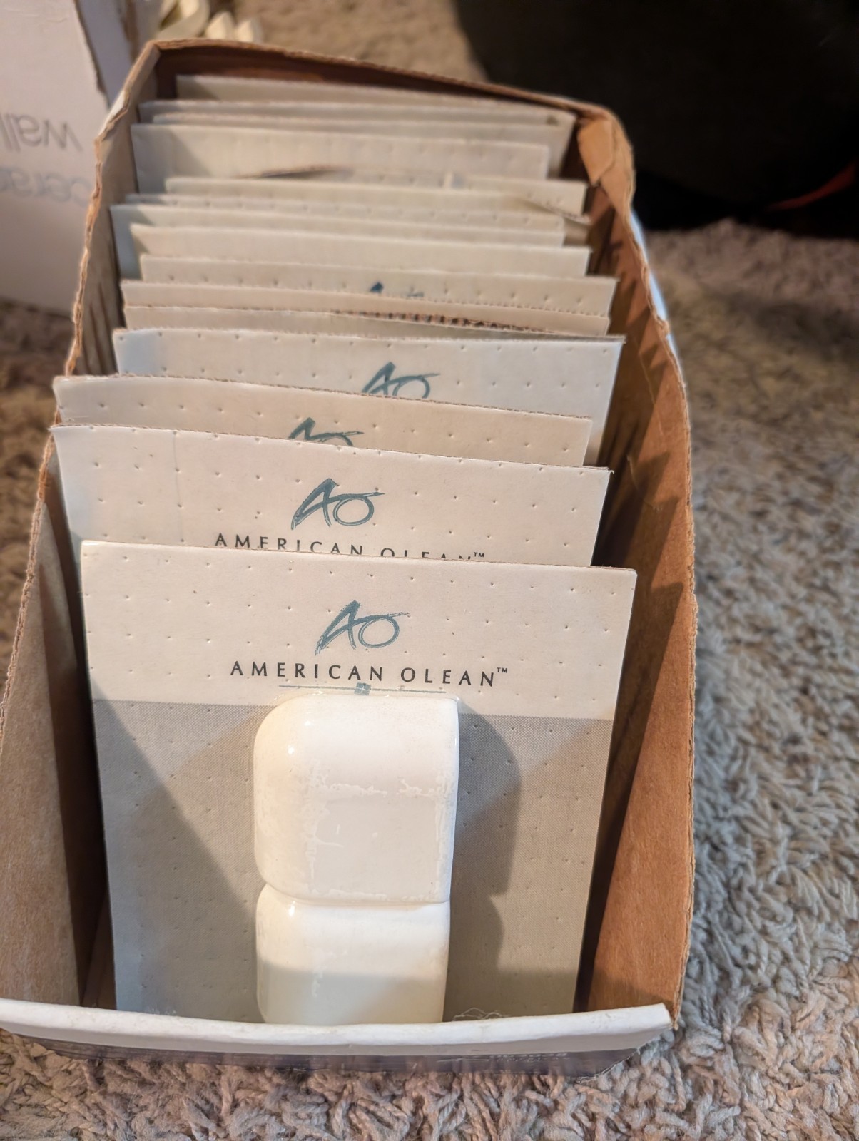 30 Pieces American Olean 2 X 2 Bullnose Tile Glazed Gloss White Sn4269 SL10