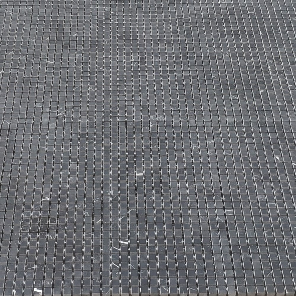 N21XH Nero Marquina Black Marble 3/8×3/8 Square Mosaic Tile Honed