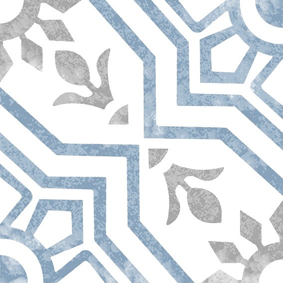 8×8 Bijoux Bleu Porcelain Pattern Art Deco Retro Modern Floor Tile (10PCS BOX)