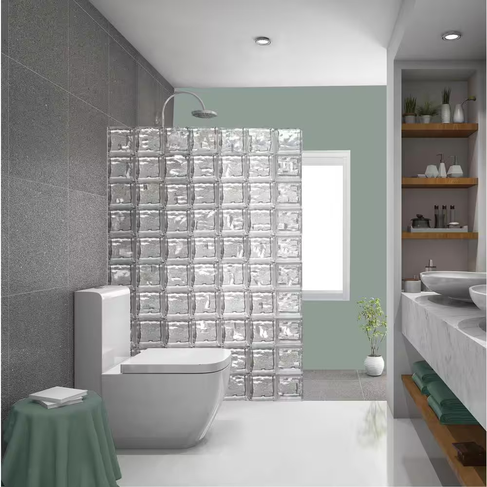 Nubio 4 In. Thick Series 8 In. X 8 In. X 4 In. End (4-Pack) Wave Pattern Glass B