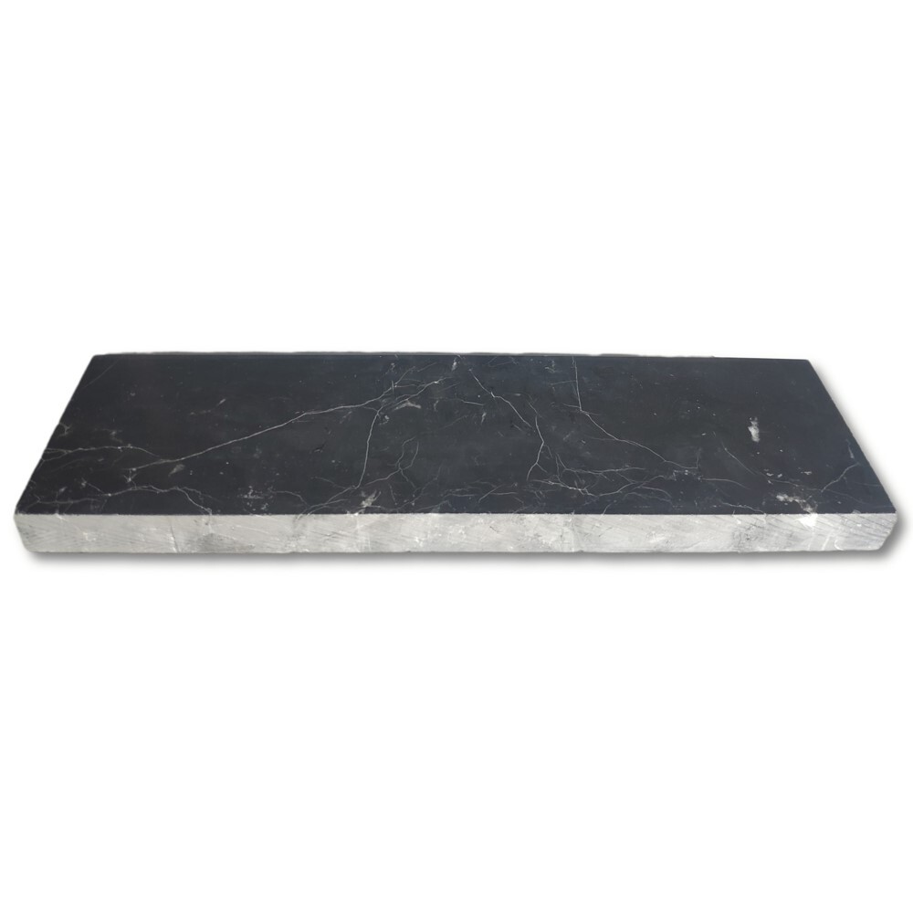 N11H Baseboard Nero Marquina Black Marble 4×12 Trim Molding Honed
