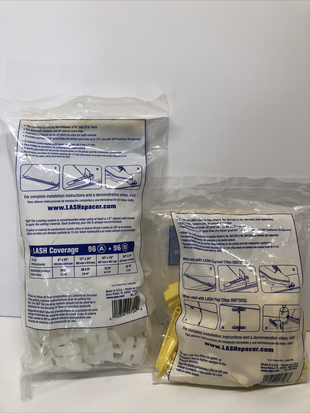 QEP LASH Curved Floor Tile Leveling System Clips Pt A -96-Pack & spacers Pt B