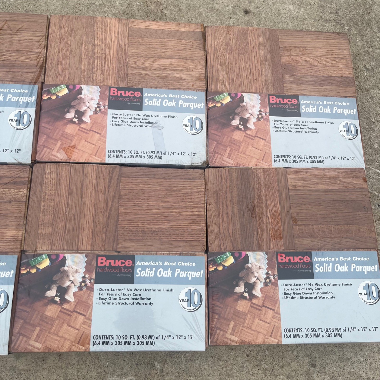 Bruce Solid Oak Parquet Flooring Bundle Lot 60 Sq Ft 12″x12″ ABC1701 Vintage