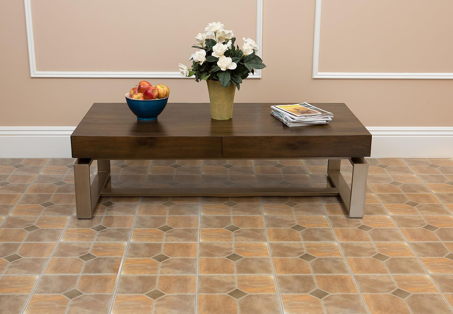Nexus Self Adhesive 12-Inch Vinyl Floor Tiles, 20 Tiles – 12″ X 12″, Rustic Slat