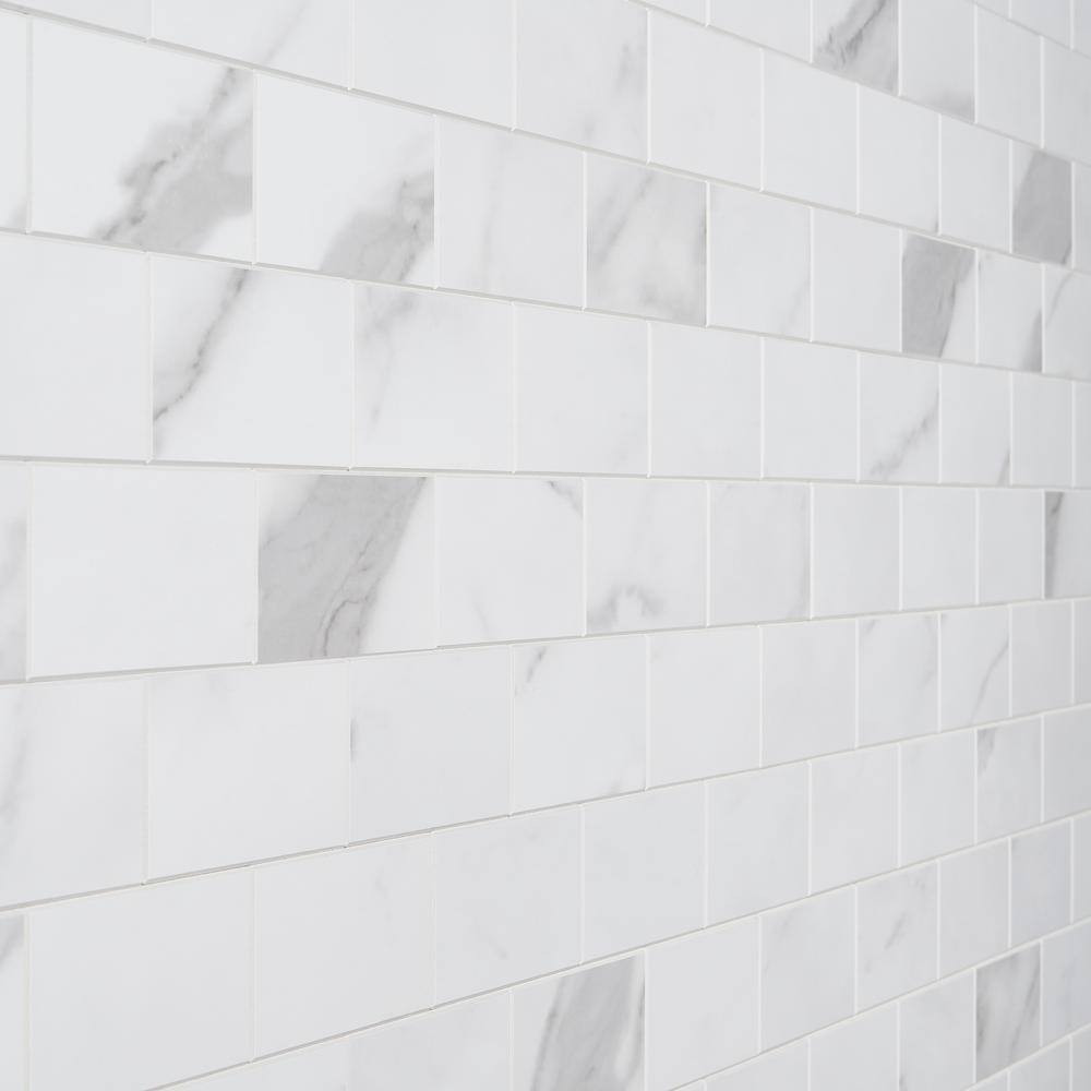 Luxe Core Subway Calacatta 11.81 In. X 11.81 In. SPC Peel and Stick Tile (0.96 S