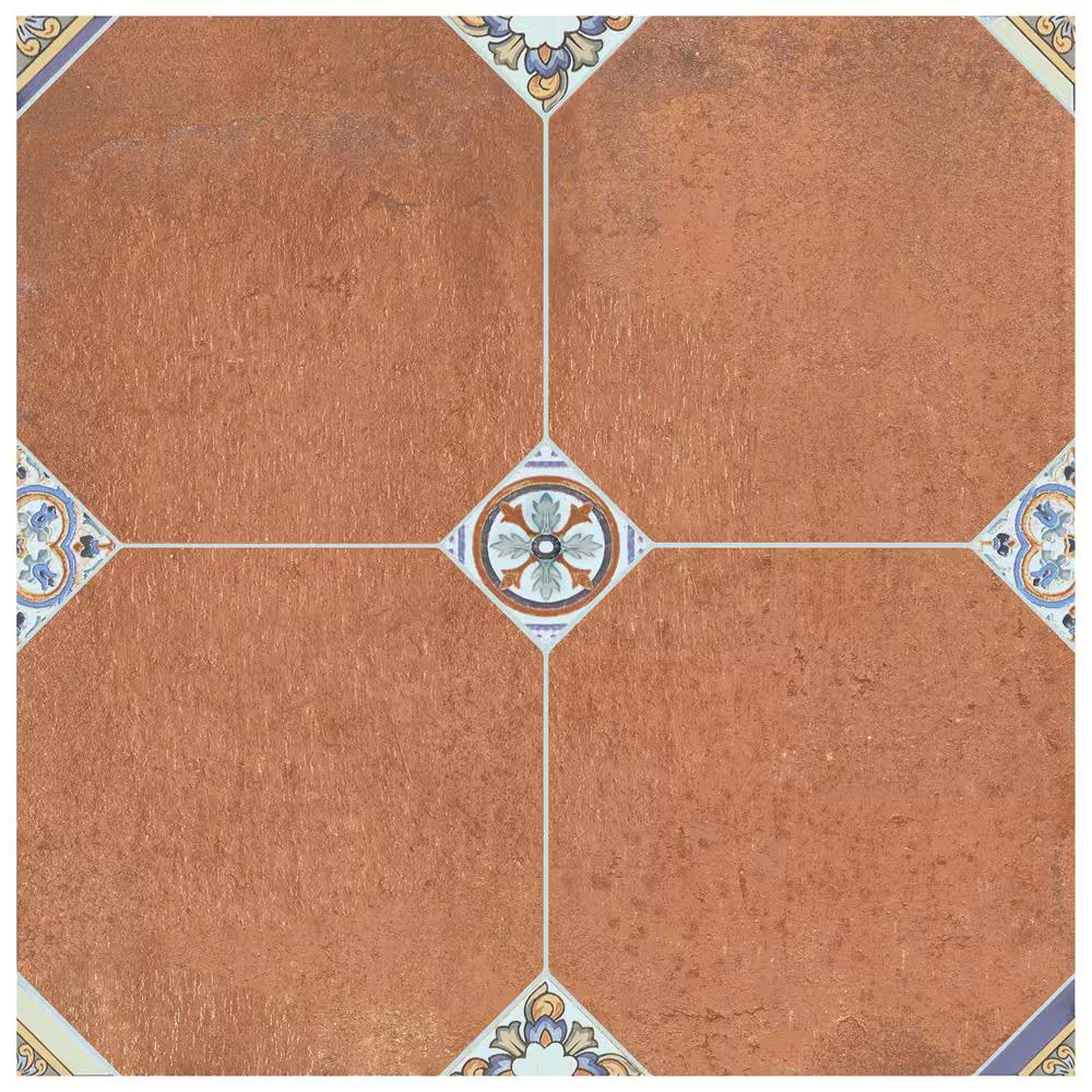 Manises Decor Cuero 13-1/8 In. X 13-1/8 In. Porcelain Floor and Wall Tile (10.98