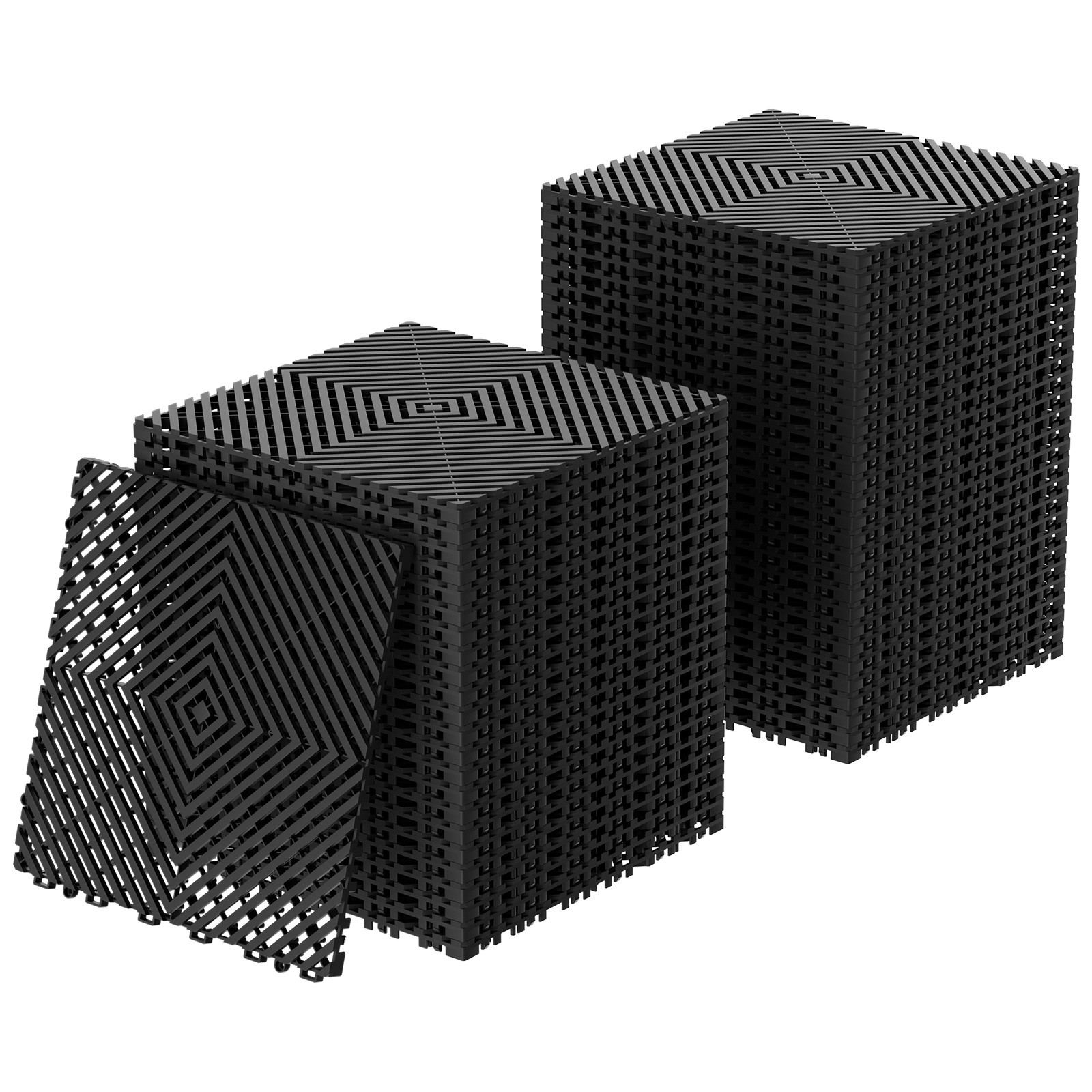 24/36/50 Pcs 12″x12″ Interlocking Garage Floor Tiles Vented Water Drainage