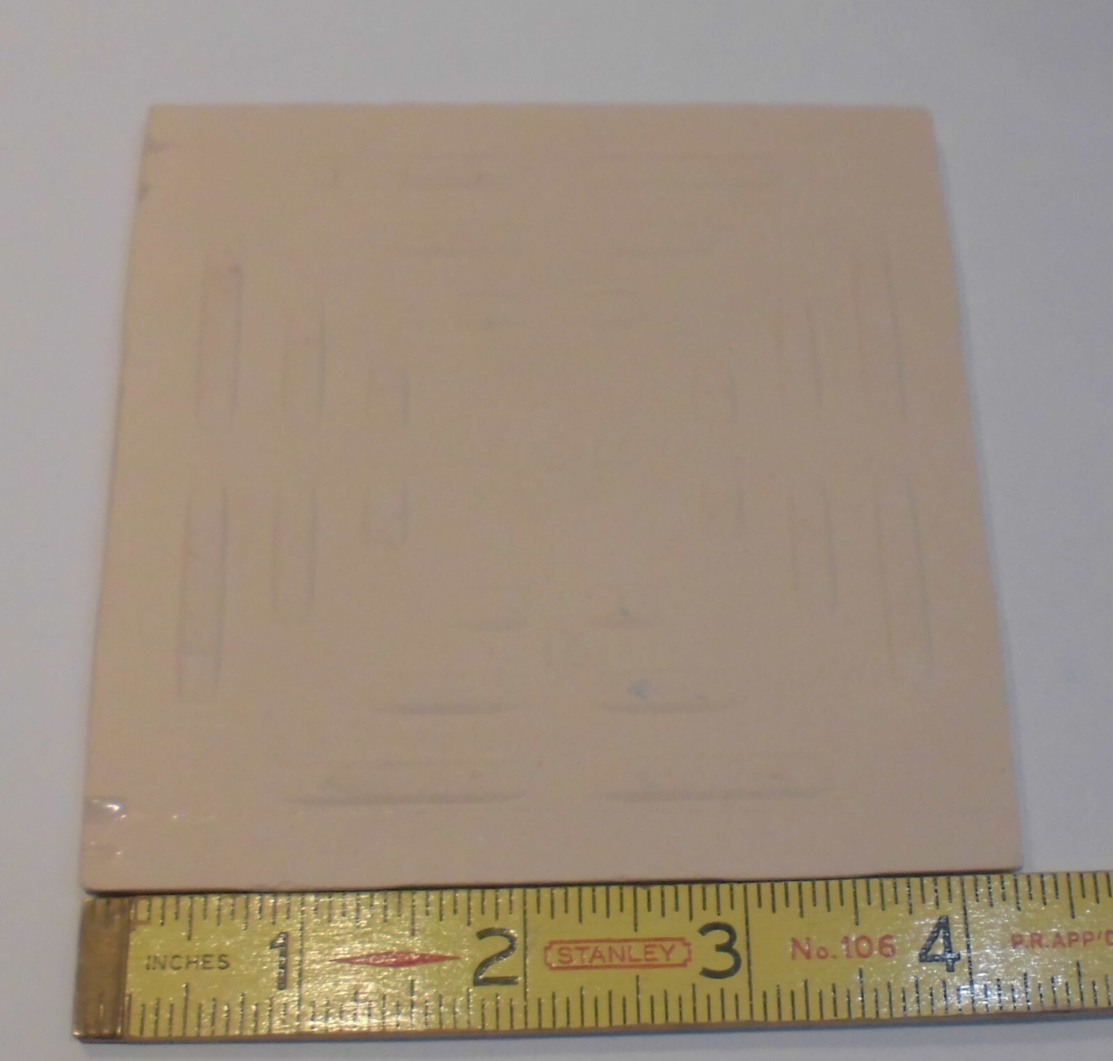 1 pc. Light Fawn Beige: Glossy Ceramic Tile 4-1/4″ X 3/16″ thickness, New Stock