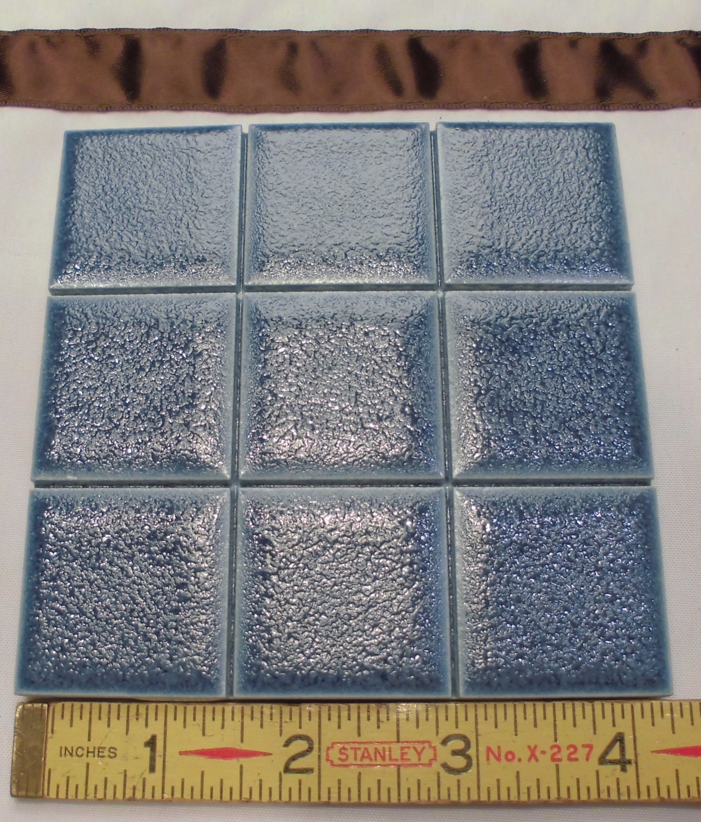 1 pc. *Cobalt Blue* Scored Crystalline Ceramic Tile American Olean…4-1/4″ NOS