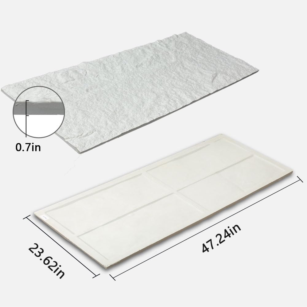 Snow White 3D Faux Stone Wall Panels – 4-Pack for Chic Home Decor