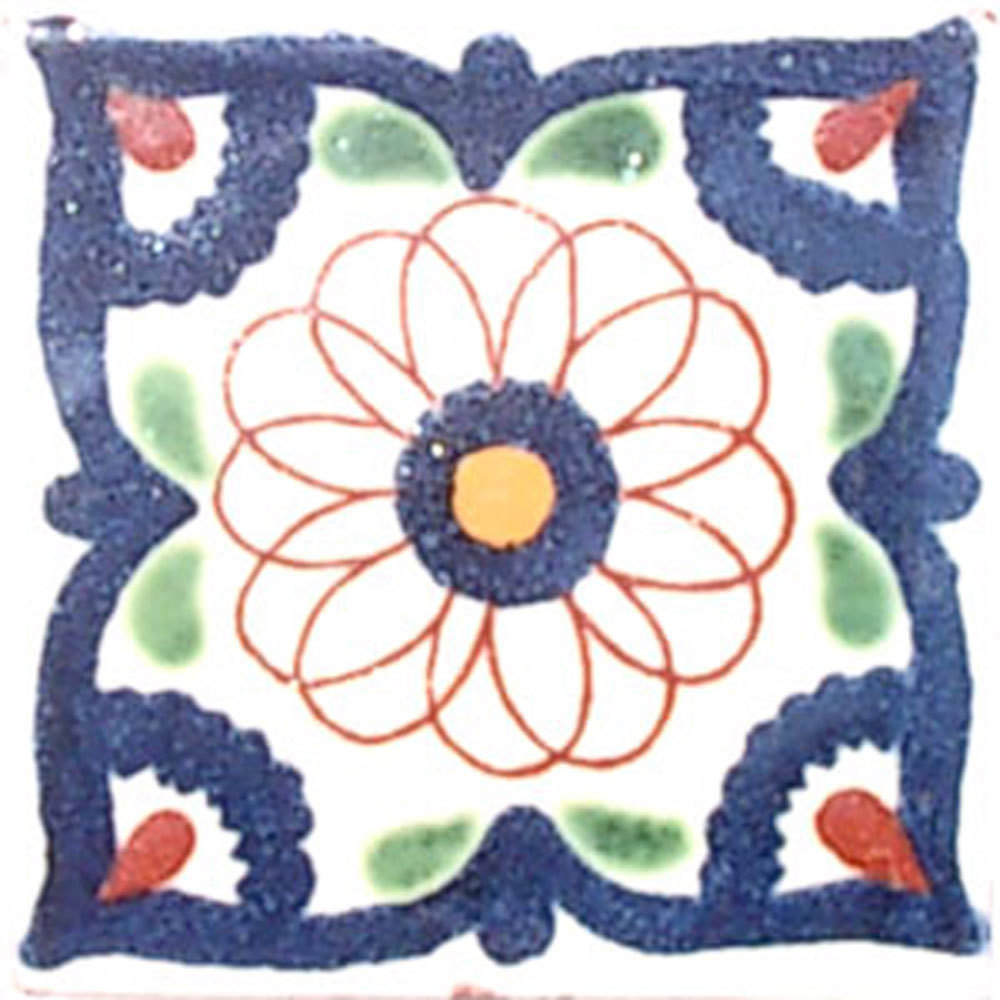 C#069) MEXICAN TILES CERAMIC HAND MADE SPANISH INFLUENCE TALAVERA MOSAIC ART