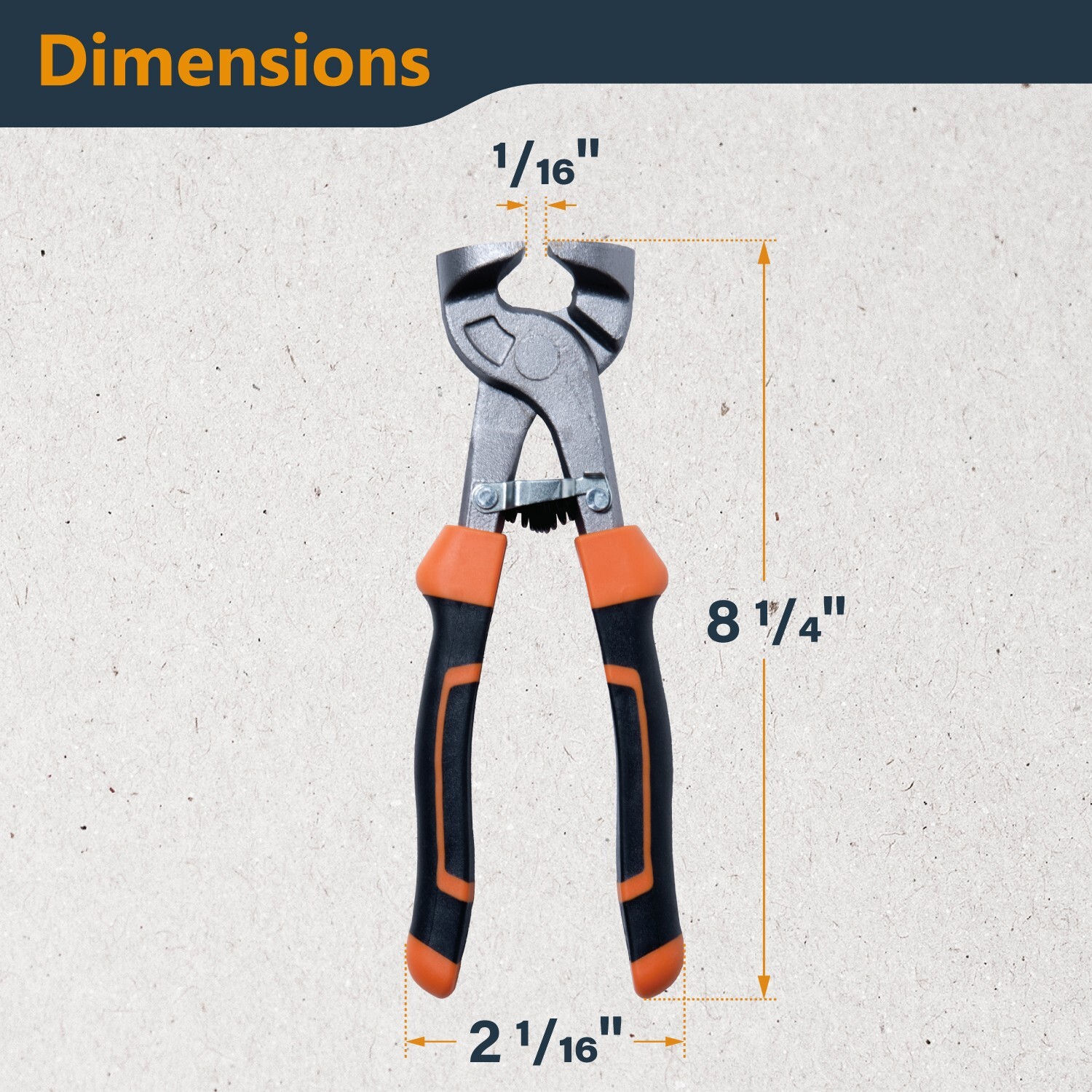 POWERTEC 8 inch Tile Nippers with Ergonomic Grip, for Trimming Tile and Mosaics