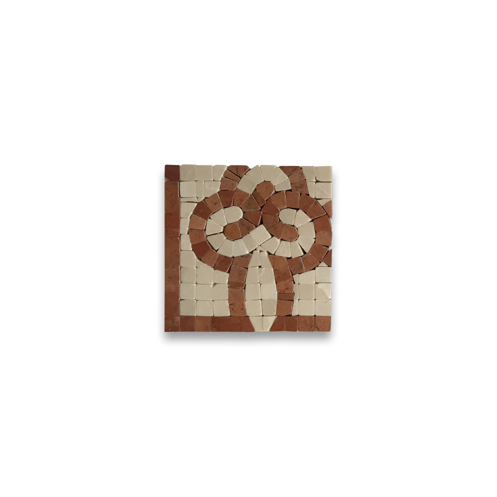 B0012CP Marble Mosaic Border Bathroom Decorative Tile Posy Rojo 4×4 Polished