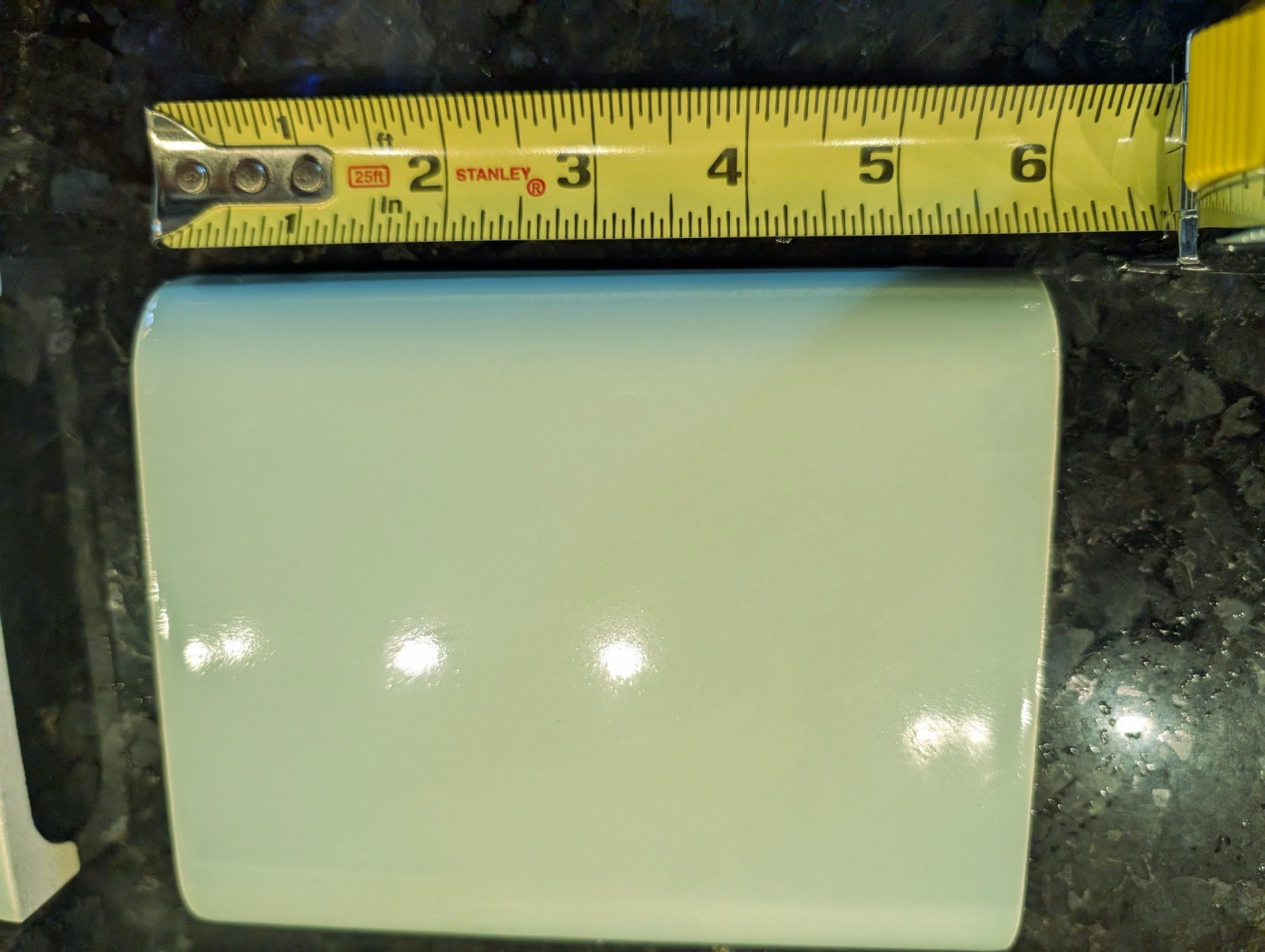 1 Piece Of Ceramic Tile #14 Spring Green Double Mud Bullnose A7510 Curb Jamb