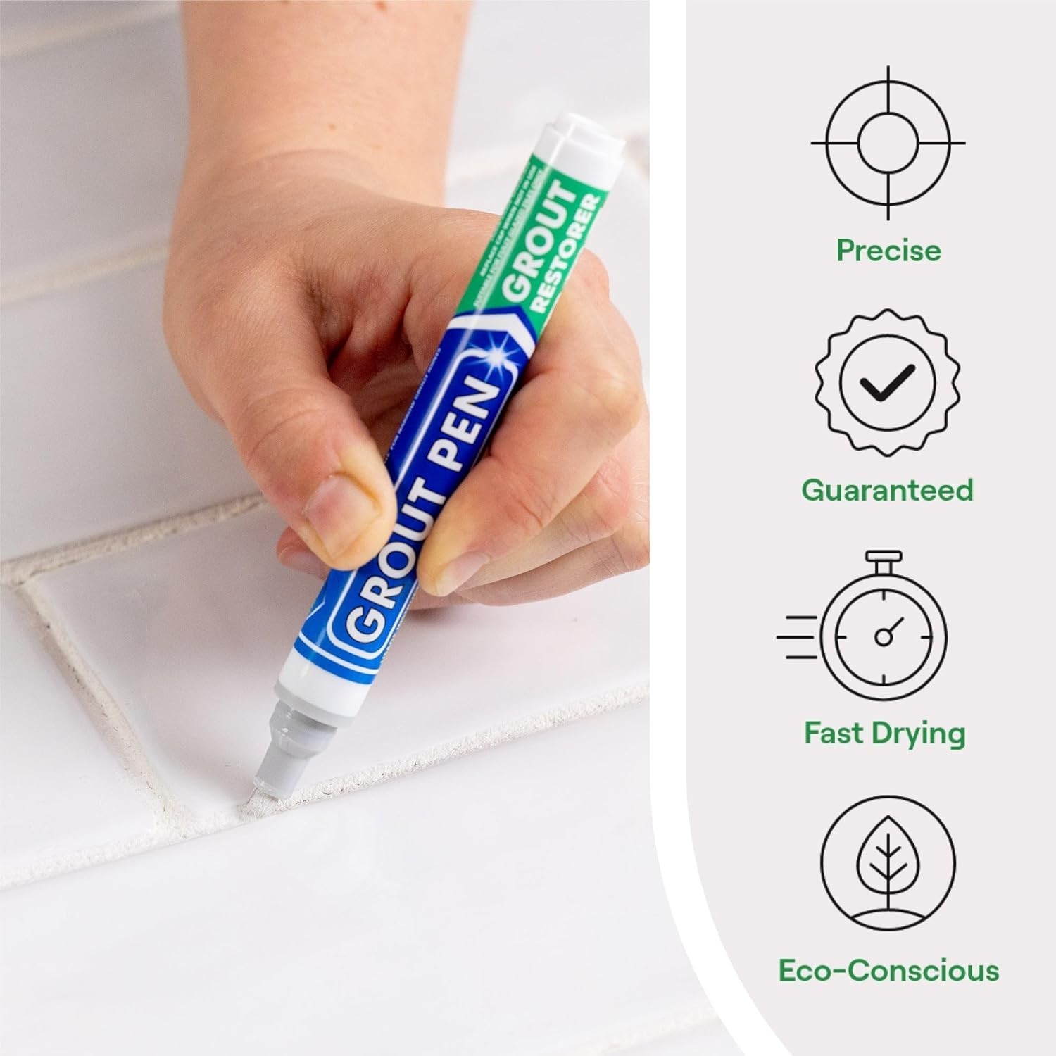 Grout Pen Winter Grey Tile Grout Paint: Waterproof Narrow 5mm Tip (7mL) – 3 Pack
